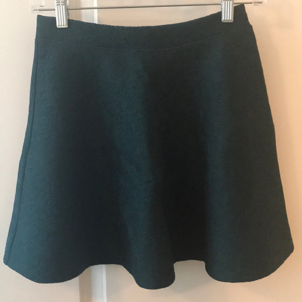 Sweet green skater skirt with lace overlay